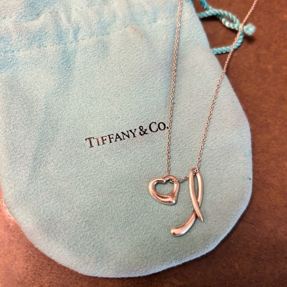 Tiffany & Co. Silver Heart and Wishbone Necklace